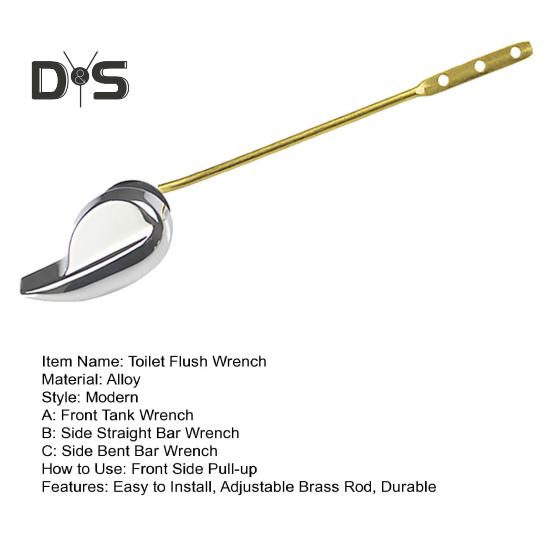 Cheie pentru toaletă, ușor de instalat, găuri reglabile, mâner pentru toaletă, piese de schimb pentru rezervorul de toaletă, spălare optimă