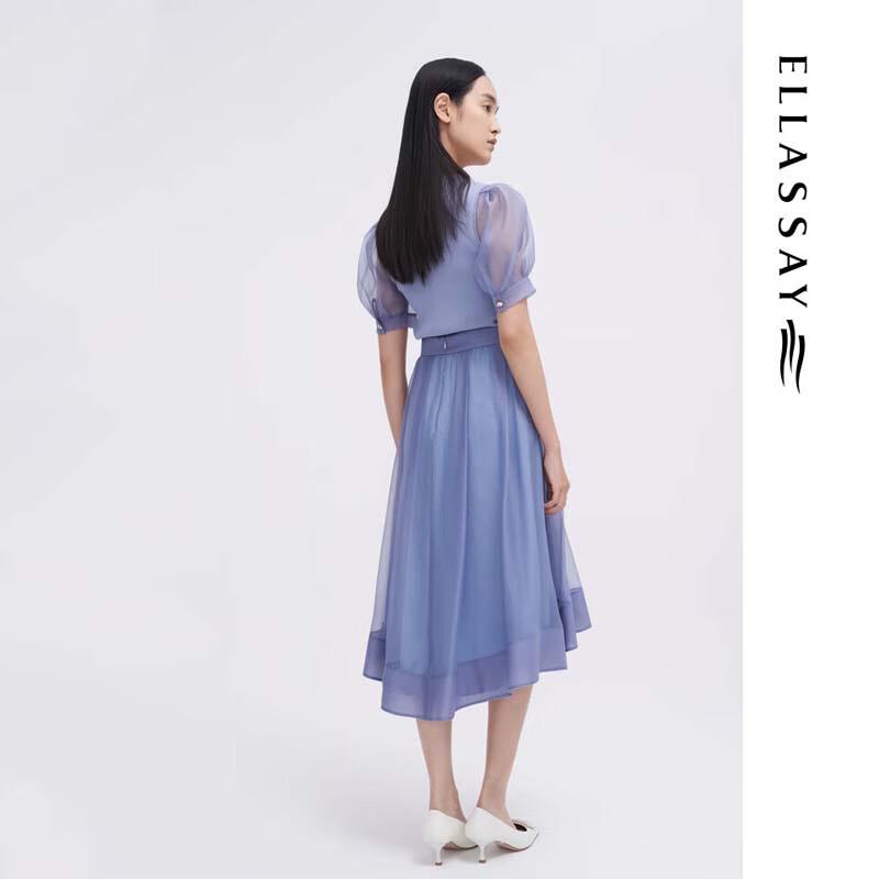 ELLASSAY Women's Elegant V-Neck Puff Sleeve Knit Top