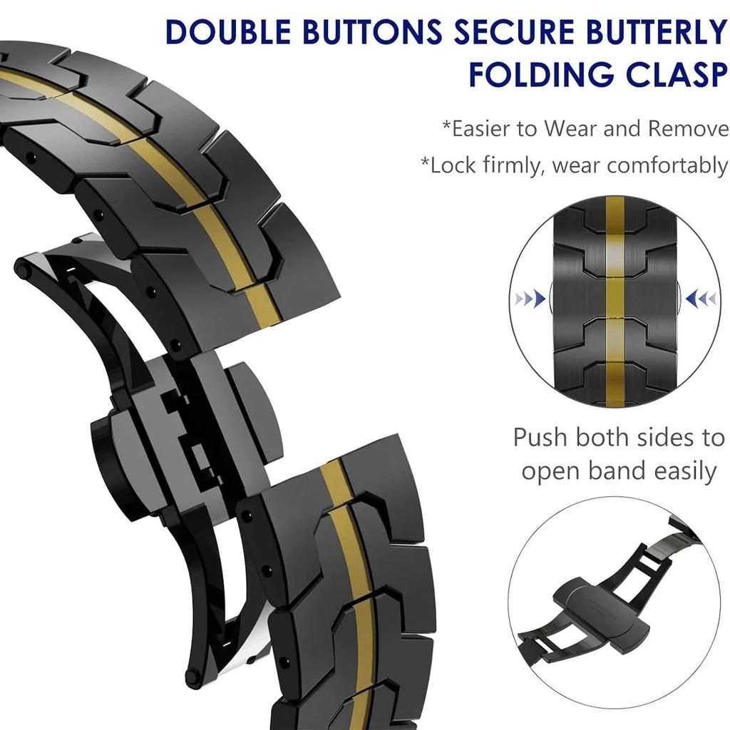 Stainless Steels Strap for Samsung Galaxy Watch 8 Classic 46mm 40mm/44mm Wristband Luxury Bracelet for Samsung Galaxy Watch 7 Ultra 47mm Accessories