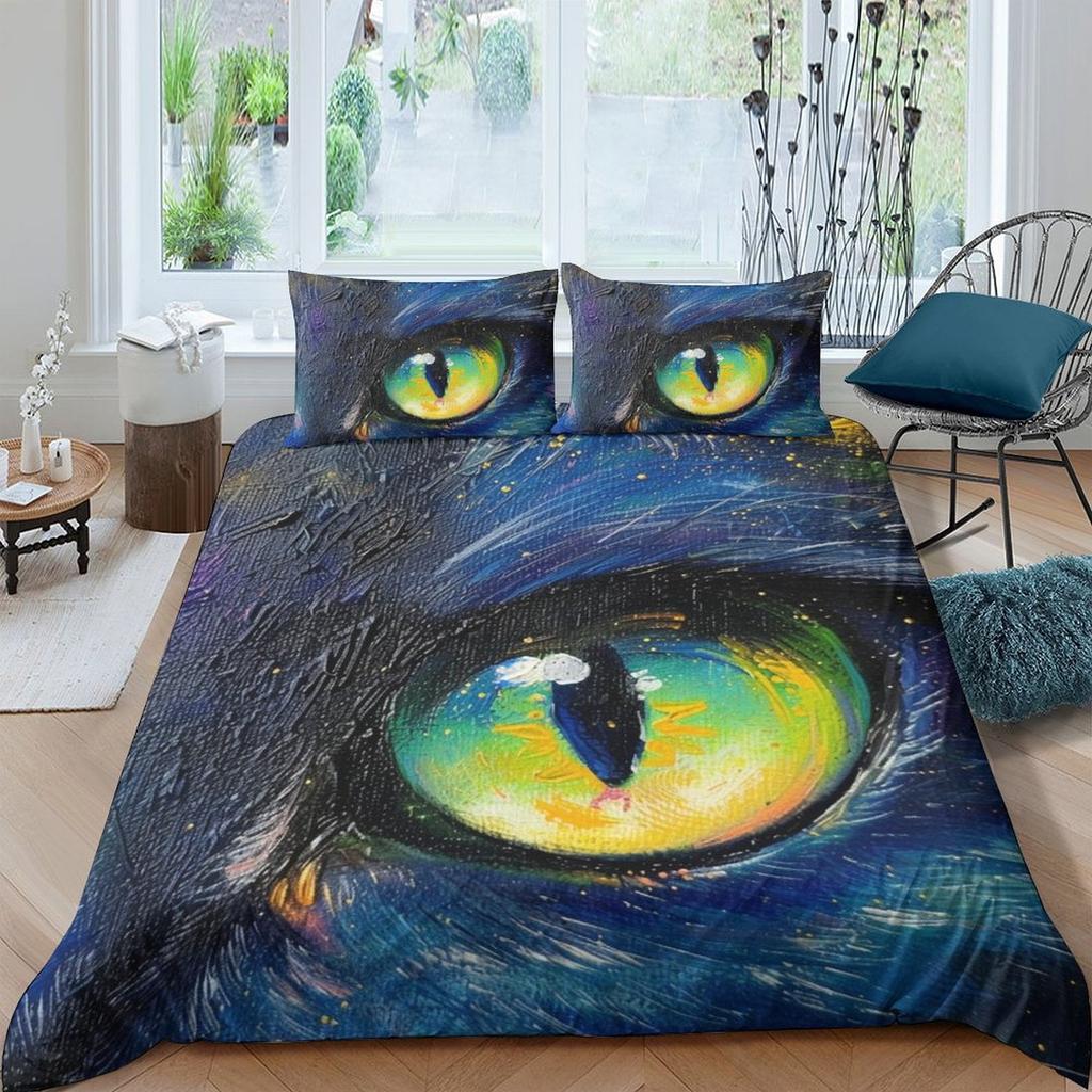 Cat Comforter Covers Printed Quilt Cover Duvet Cover Bedding Set For Children'S And Adults Warm Soft Breathable And Comfortable