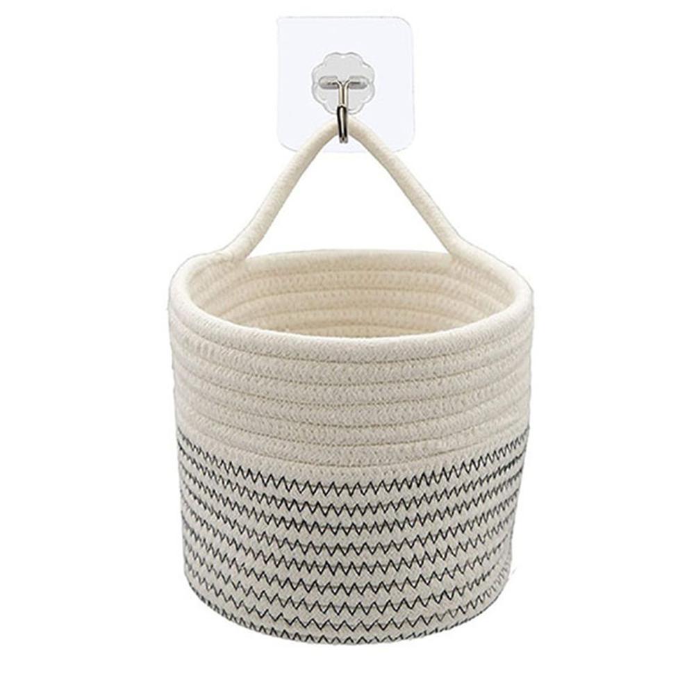 Cotton Rope Hanging Basket Storage Basket Flower Pot Hanging Basket Decorative Blanket Basket Living Room Laundry