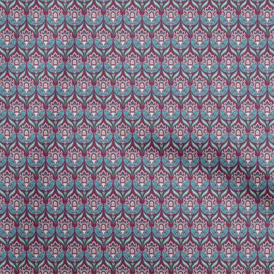 Cotton Flex Dark Magenta Fabric Asian Suzani  Quilting Supplies Print Sewing Fabric By The Yard 40 Inch