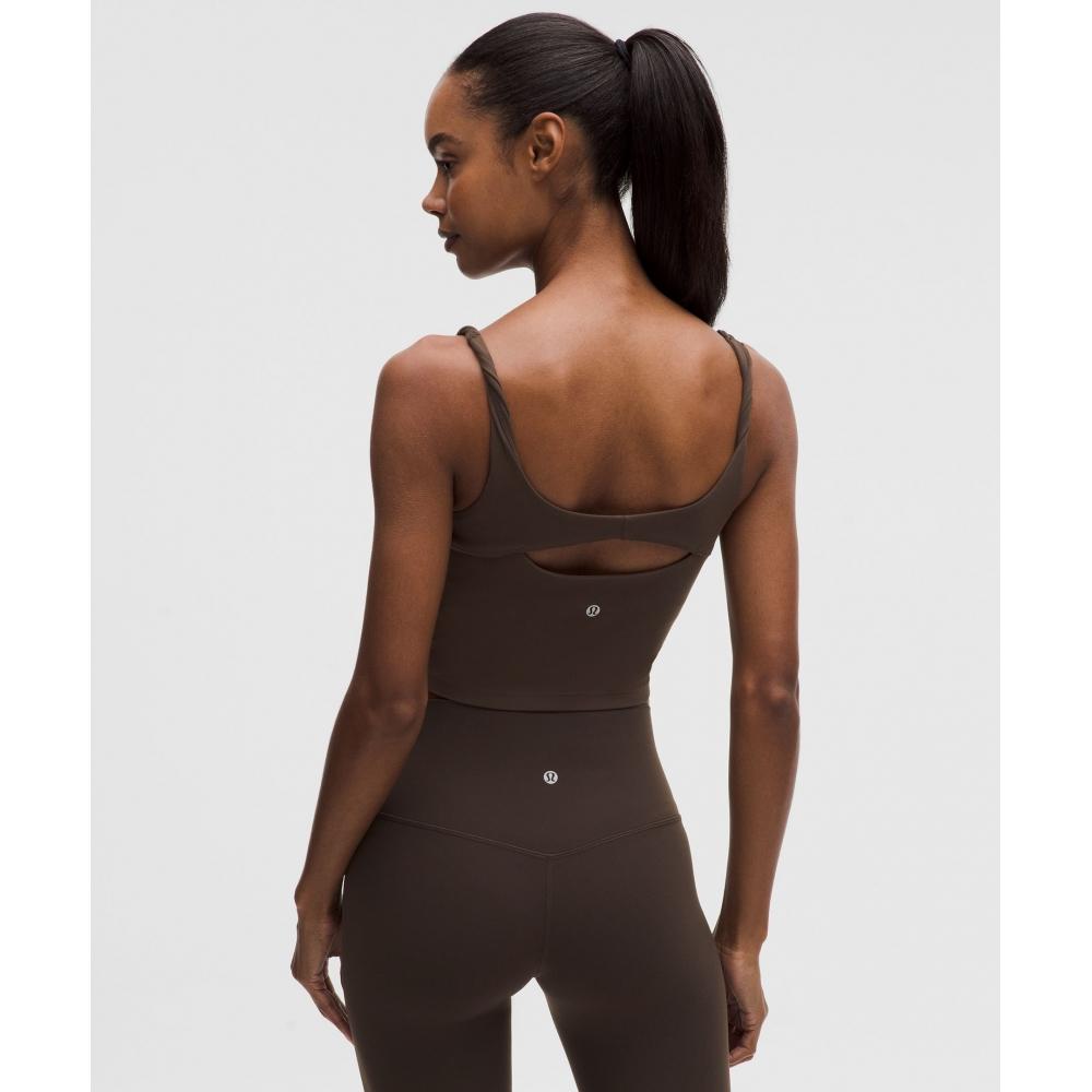 Lululemon Align  Twist Strap Cropped Tank Top  Light Support  B C Cup Walnut CrunCh