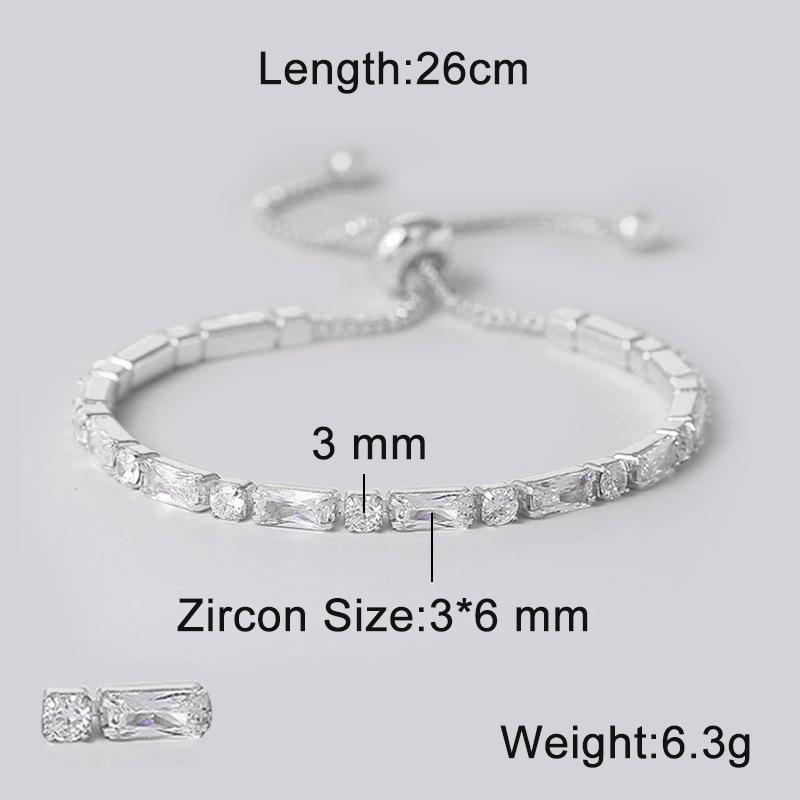 Oval Crystal Tennis Bracelets for Women Korean Fashion Gold Color Adjustable Zircon Chain on Hand Bangle Jewelry Friend Gift 207