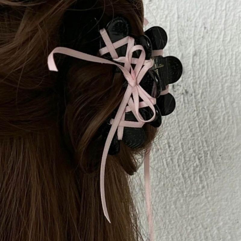 Sweet Acrylic Hair Claw for Long Hair Barrette Crab Flower Hair Clips Headwear