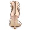 Allegra K Women's Ankle Strap Sandals with PU Rhinestones and Stiletto Heels, Rose Gold, Size 26.0cm