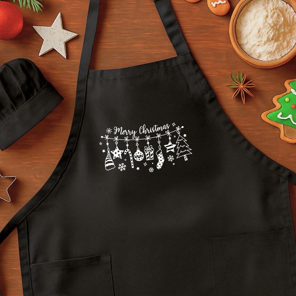 

Счастливого Рождества Фартук Детский Взрослый Праздничный Фартук для Выпечки Праздничный Кухонный Фартук Рождественский Подарок для Готовки Зимний Наряд Шеф-повара Подарок Kid 54x46cm