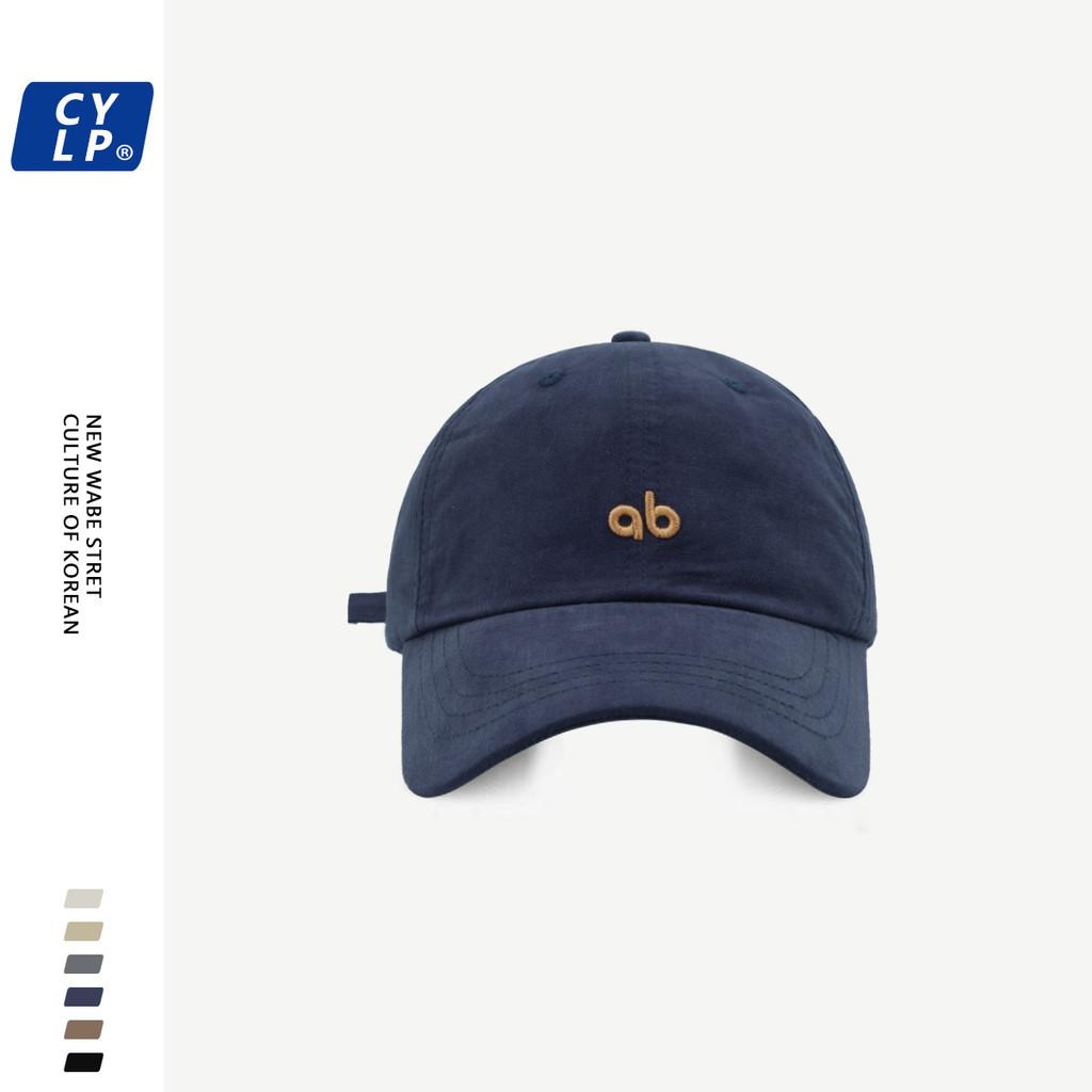 Cotton Baseball Cap With Ab Letter Embroidery For Casual Men Women Spring Wear