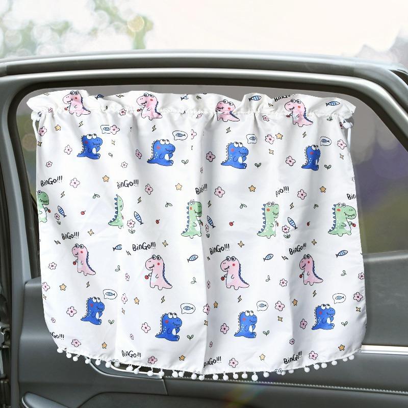 Universal Car Sun Shade Cover UV Protect Curtain Side Window Sunshade Cover Suction Cup Style Interior Sunshade Board Cartoon