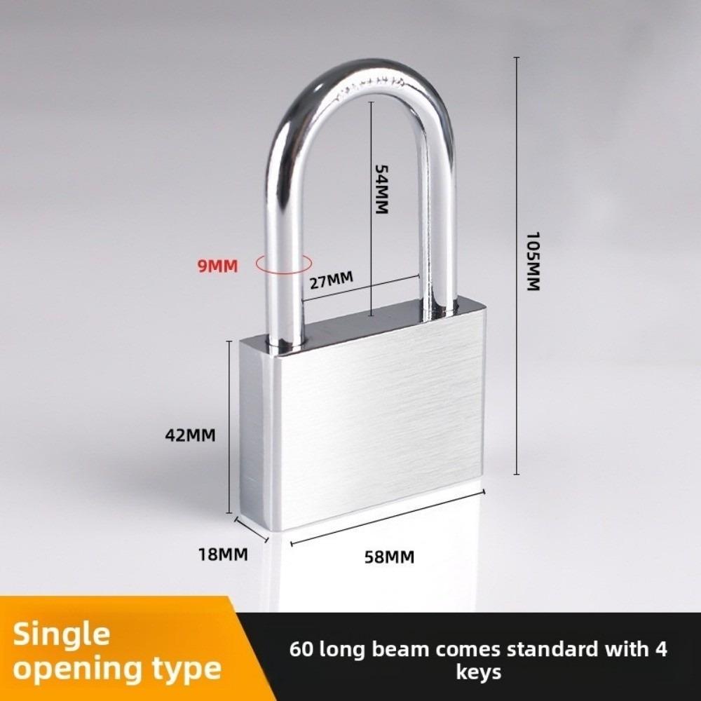 304 Stainless Steel Door Lock Padlock with 4 Keys Silver Antirust Street Lock Anti-theft Heavy Duty Anti-pick Locks