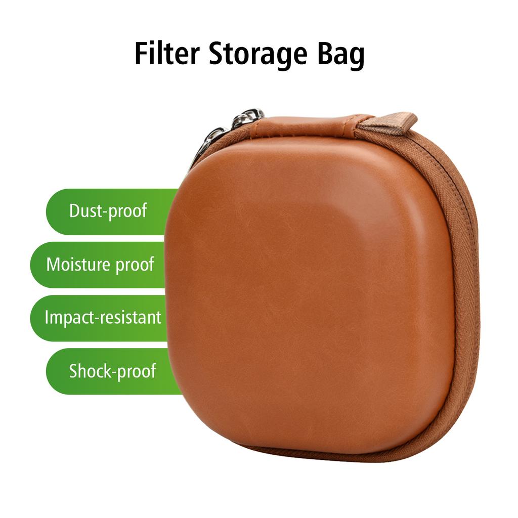 PRO TANLE Filter Hard Storage Case PU Leather Protective Bag Dust Proof Carrying Punch Holds 5PCS Up To 82mm Filters