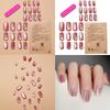 24 ks Cat Eye Press na nehty Full Cover Stick na nehty Růžové Umělé nehty Střední Umělé nehty Tipy Akrylové umělé nehty