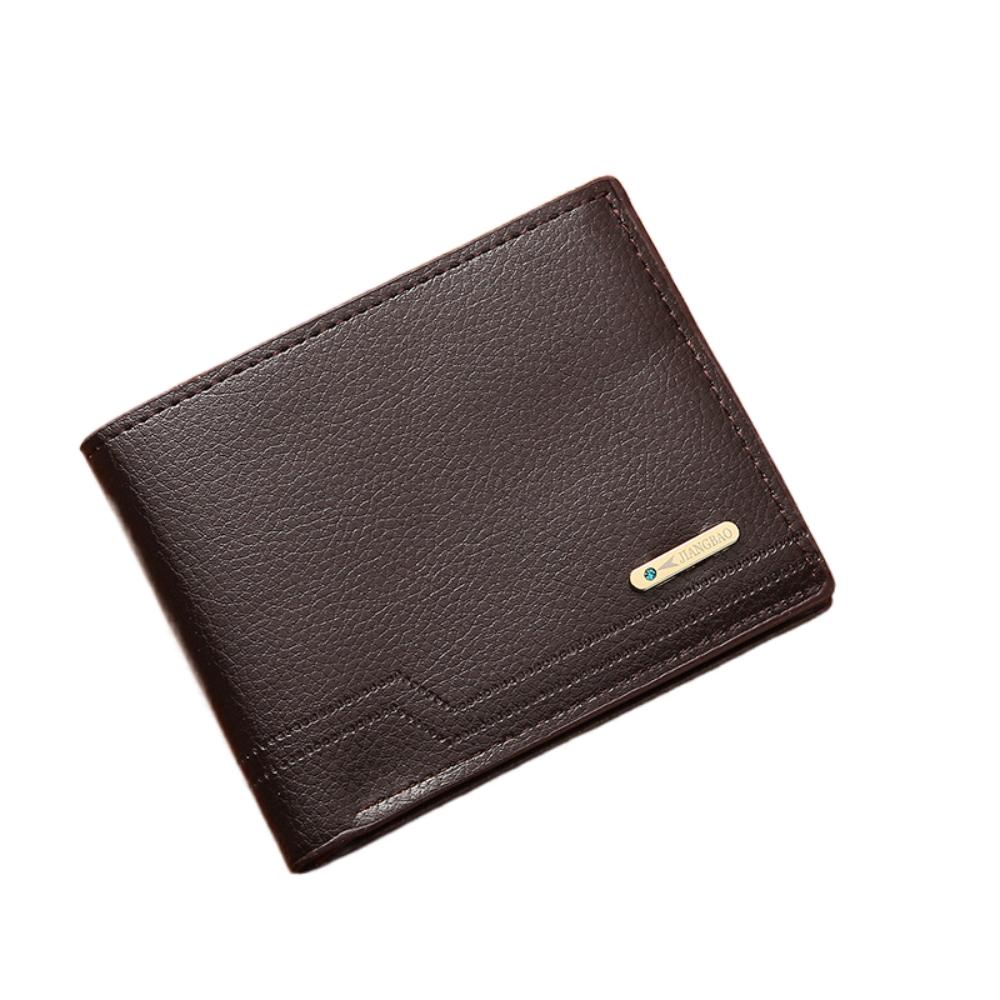 Large Capacity Male Leather Purse PU Leather ID Card Holder Portable Pocket Purse  Daily Use