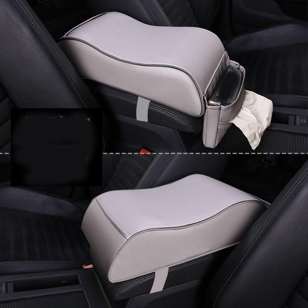 Leather Car Armrest Pad with Pocket Arm Rest Protector Mat Auto Protection Cushion  Central Console