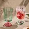 Flower-shaped Water Cup High Foot Glass Cups Ice Cream Cups Red Wine Glasses Goblet Drink Cups Juice Cup Drinkware Mugs Teacup