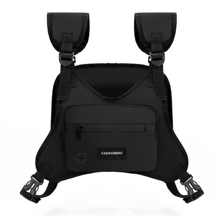 Men's Streetwear Tactical Chest Vest Bag - Functional and Casual Workwear Accessory