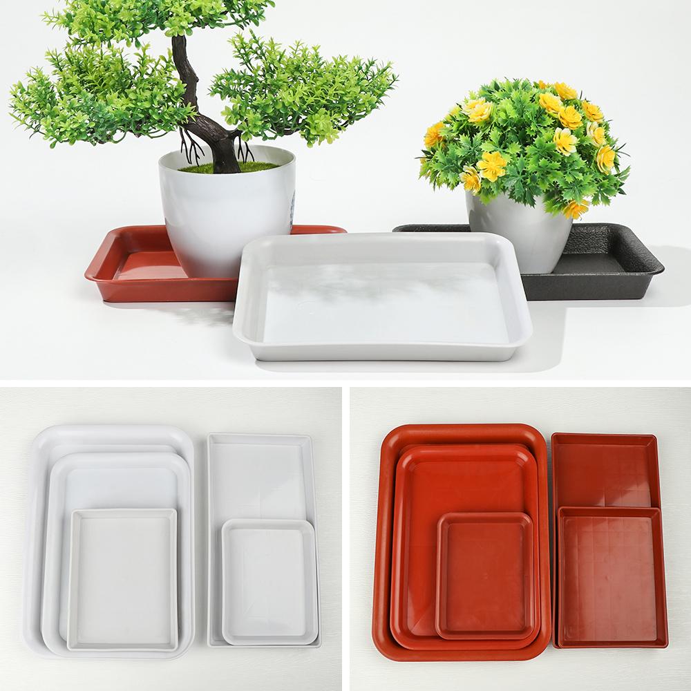 New Rectangle Flower Pot Tray Plant Saucer Drip Trays Plastic Tray Saucers Heavy Duty Indoor Outdoor Garden Plant Trays