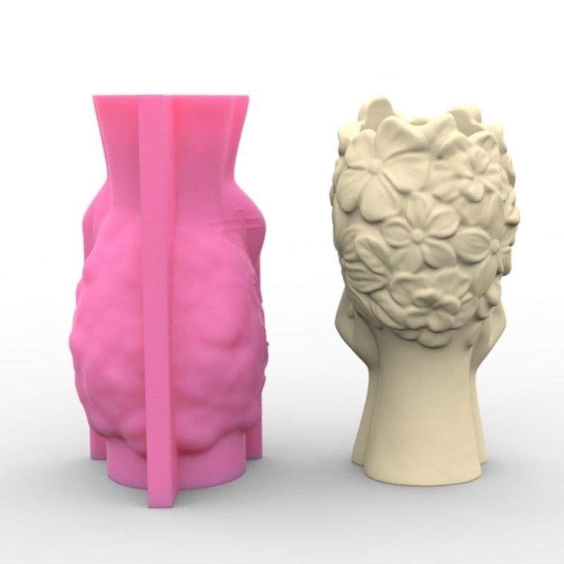 Siliconen Mallen Bloemenvaas Mallen Menselijk Lichaam Vorm Flexibele Ornament Mallen Unieke Bloempot Mallen voor Hars Ambacht