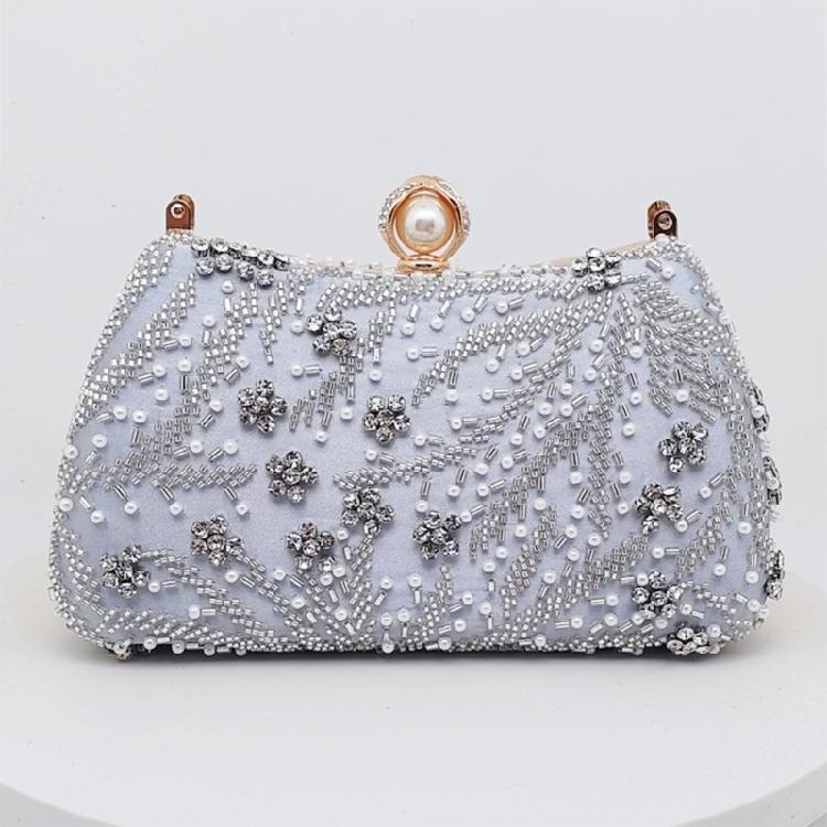Women's Top Handle Handbags,Pearls Evening Clutches Purse with Chain Shoulder Bag for Party Prom Wedding Cocktail Club