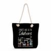 Physical Chemistry print thick rope single-shoulder beach bag 7216
