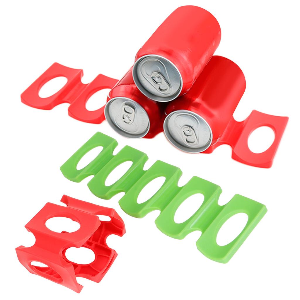 2Pcs Silicone Bottle Stacker for Beer Can Wine Holder Refrigerator Mat Red Green