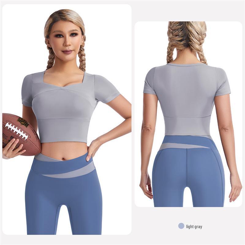 

Женский летний быстросохнущий укороченный топ для йоги из шелковой сетки Extra Large