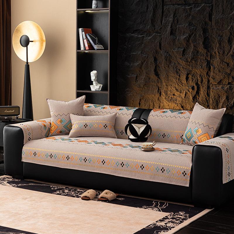 

Богемная подушка для дивана Четыре сезона Универсальный кремовый чехол от ветра Ткань Подушка для сиденья Новый чехол для дивана Полотенце для спинки 70*70cm