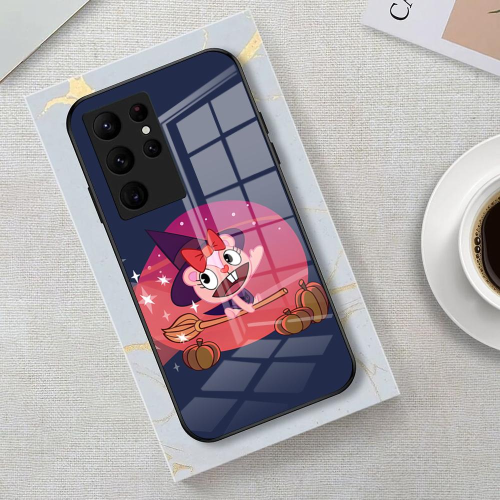 Cartoon Happy Tree Friend Handyhülle Für Samsung S26 S25 Edge Ultra 23 22 21 20 Ultra Plus S24 Fe Glasabdeckung