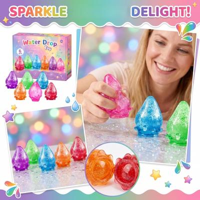 The Dreamy Water Drop Is A Magical, Smooth, Sensory Toy With A Satisfying Feel And Shiny Stuffing.6pcs