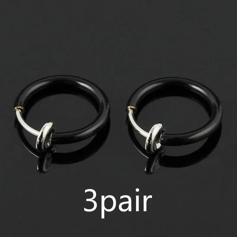 3Pair Creative Fashion Gifts Fakes Nose Lips Ring Spring Clip Hoop Earring Unisex Piercing Septum Accessories Decoration
