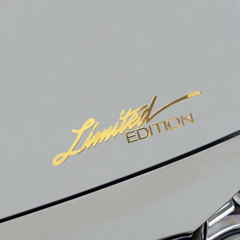 2pcs Car Sticker 3D Gold Body Emblem Badge Metal Sticker Decal Car Accessories Motorcycle Decals Limited Edition Logo Sticker
