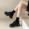 British Style Small Leather Shoes Women's 2025 Autumn and Winter New Muffin Platform Lace-up Loafers Retro Jk Single Shoes