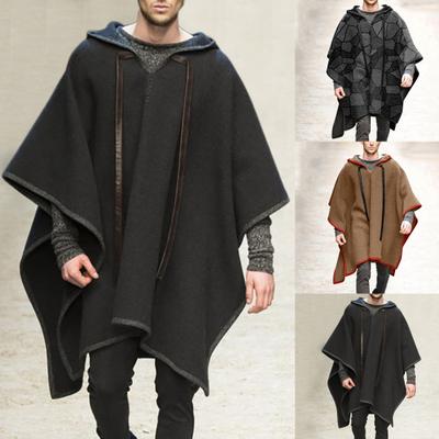 Herrenmantel Halloween Gothic Umhang Fledermausärmel Herren Kapuzenjacke für Partys