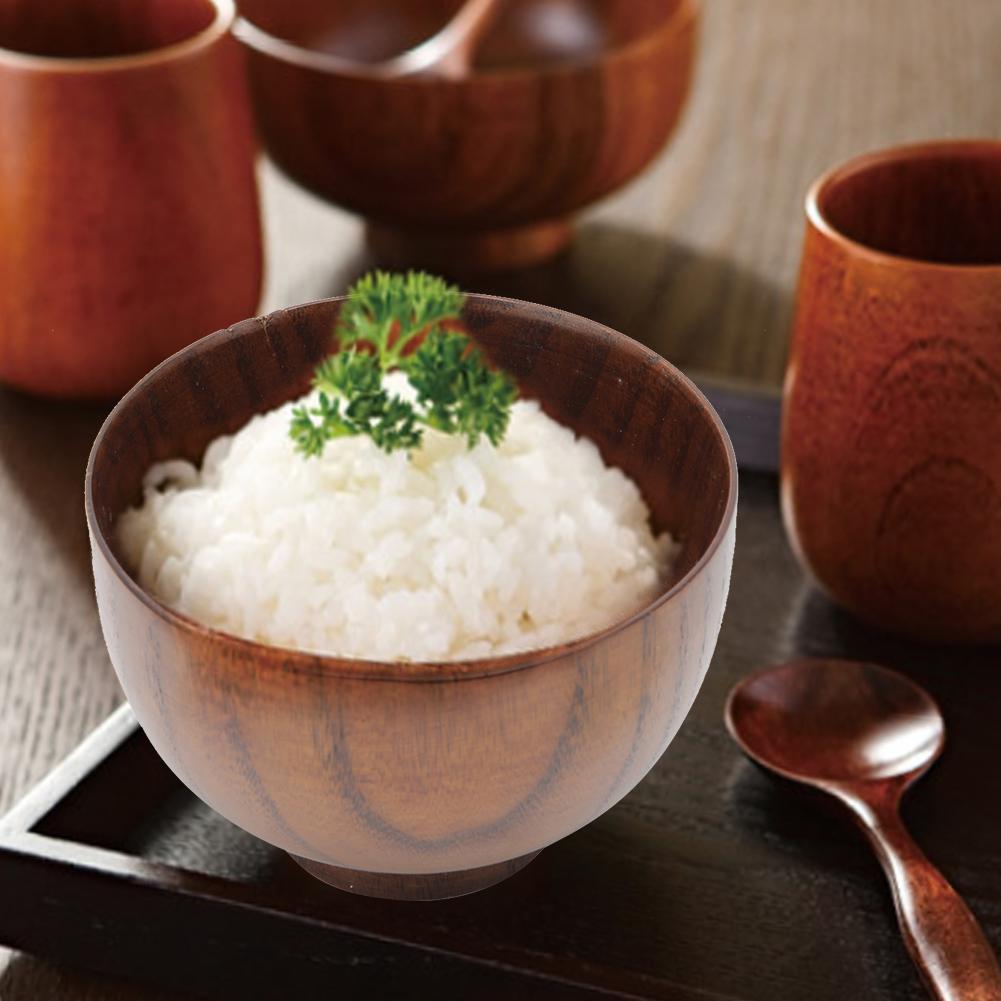 Kitchen Wooden Fruit Salad Noodles Rice Dining Bowl Soup Food Container TablewareLarge