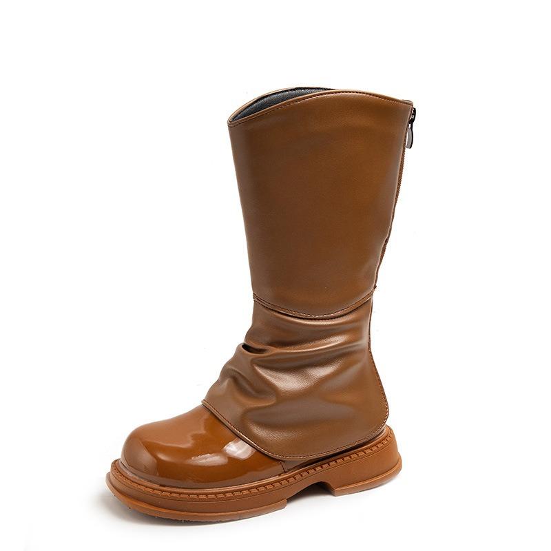 Moda yeni sonbahar ve kış kadife kızlar uzun çizmeler yumuşak tabanlı prenses ayakkabıları uzun çizmeler çocuk çizmeleri