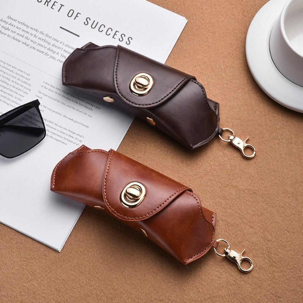 Hanging Neck Glasses Storage Bag Leather Soft Glasses Case Sunglasses Case  Eyeglasses Accessories