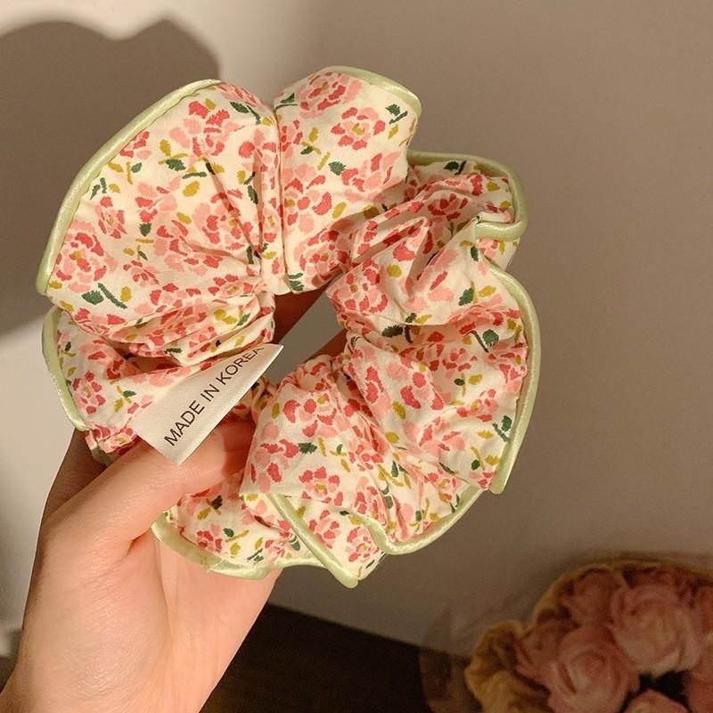 Mori Cute Sweet Hair Ring Floral Ball Head Large Intestine Rope Joker Elastic Hair Accessories Girls Hair Accessories