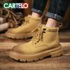2025 Herbst/Winter Herren Vintage Outdoor High-Top Gelbe Lederstiefel