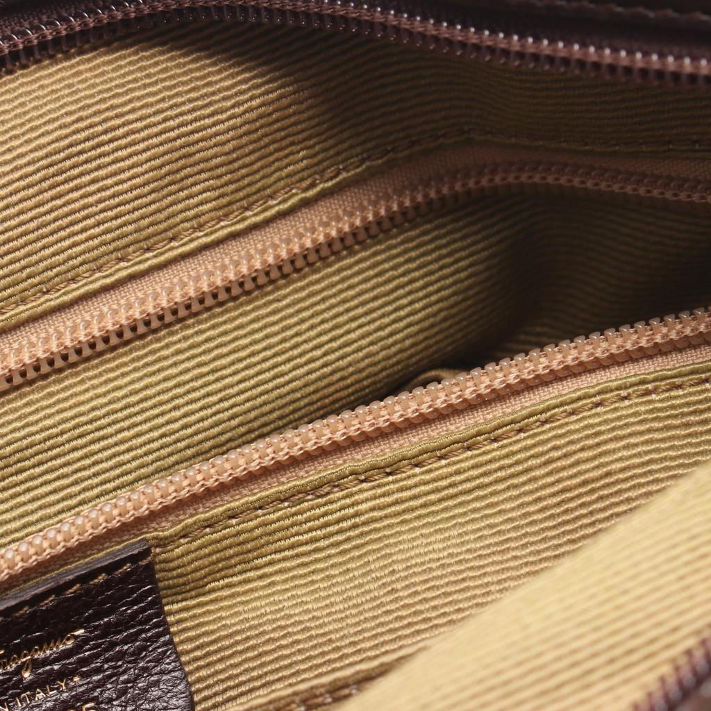 Used Salvatore Ferragamo Gancini Shoulder Bag 21 6325 Canvas Leather Beige Brown Used Women