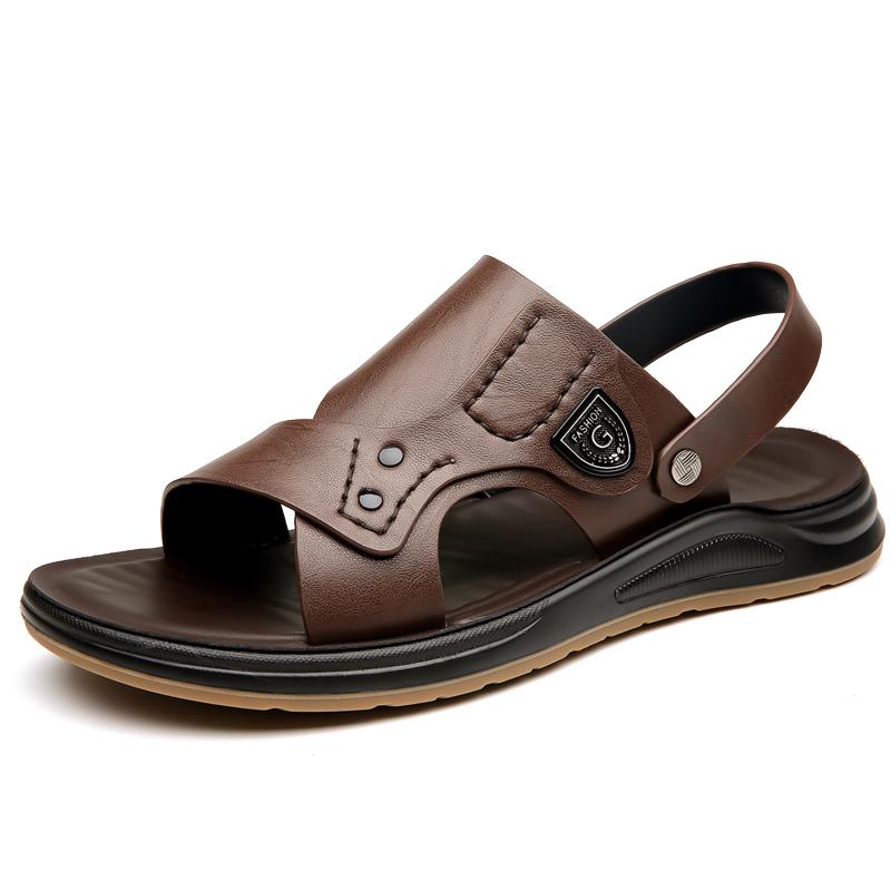 Fashion Men's High-quality Casual Sandals Summer Waterproof Soft Sole Comfortable Beach Shoes Fashion Male Dual-purpose Driving Slippers