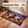 Horse Theme Soft Crystal Velvet Rug Custom Name & Text Print Non Slip Floor Rug for Bedroom Living Room