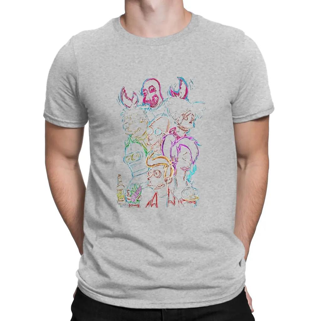 All Member T-Shirts for Men F-Futurama Vintage Cotton Tees O Neck Short Sleeve T Shirts Summer Tops