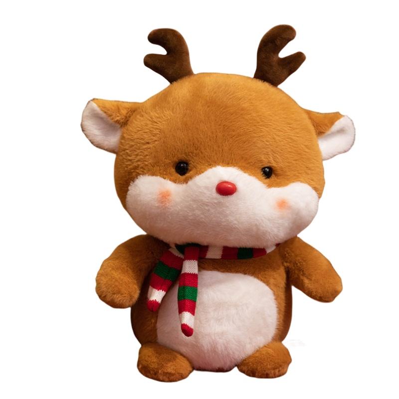 Cute Christmas Teddy Bear Plush Toy Cartoon Style Santa Claus Christmas Reindeer Snowman 25cm/38cm 0.15kg/0.37kg
