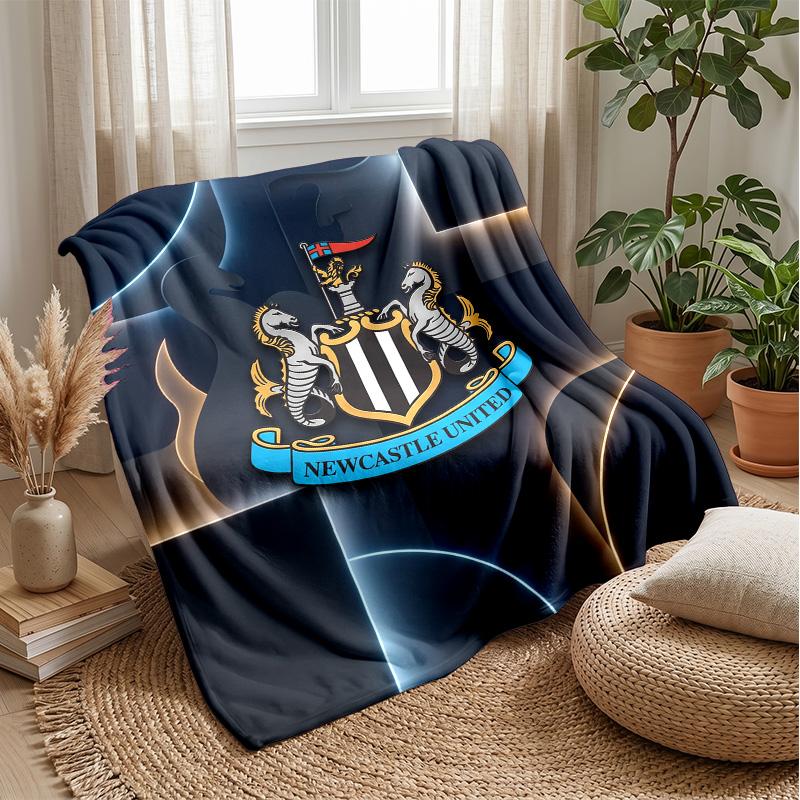 Coperta in Flanella con Stampa del Newcastle United Football, Coperta Morbida Calda Leggera per Divano Letto Campeggio