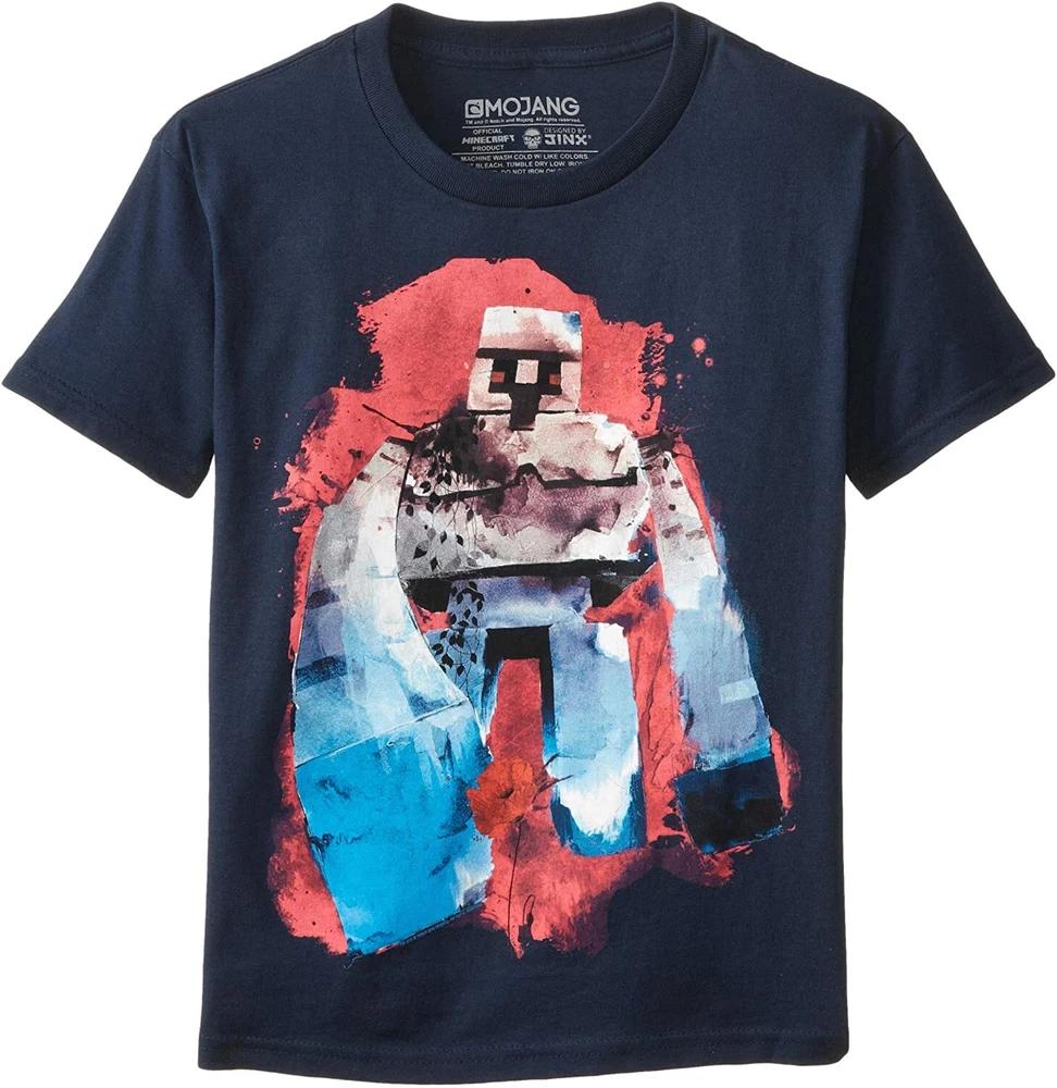 Minecraft Iron Golem Boys Kids Blue T Shirt Official Minecraft Tee T Shirt S
