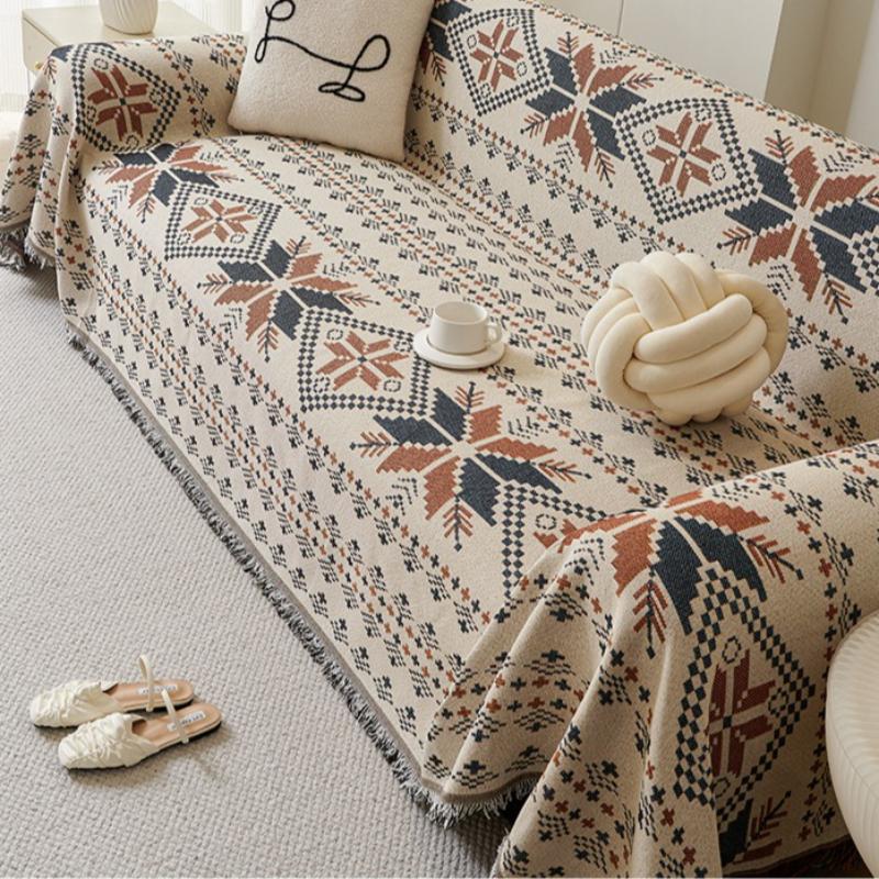 Nordic Style Sofa Blanket One Piece Fully Wrapped Dust-proof Cloth Four Season Universal Anti Slip Multifunctional Blanket Home Textiles Decoration