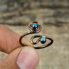 Dornröschen Türkis Ring Elektrogeformter Kupferschmuck Verstellbarer Ring Handgefertigter Edelsteinring Elektrogeformter Kupferring Geschenke für Frauen
