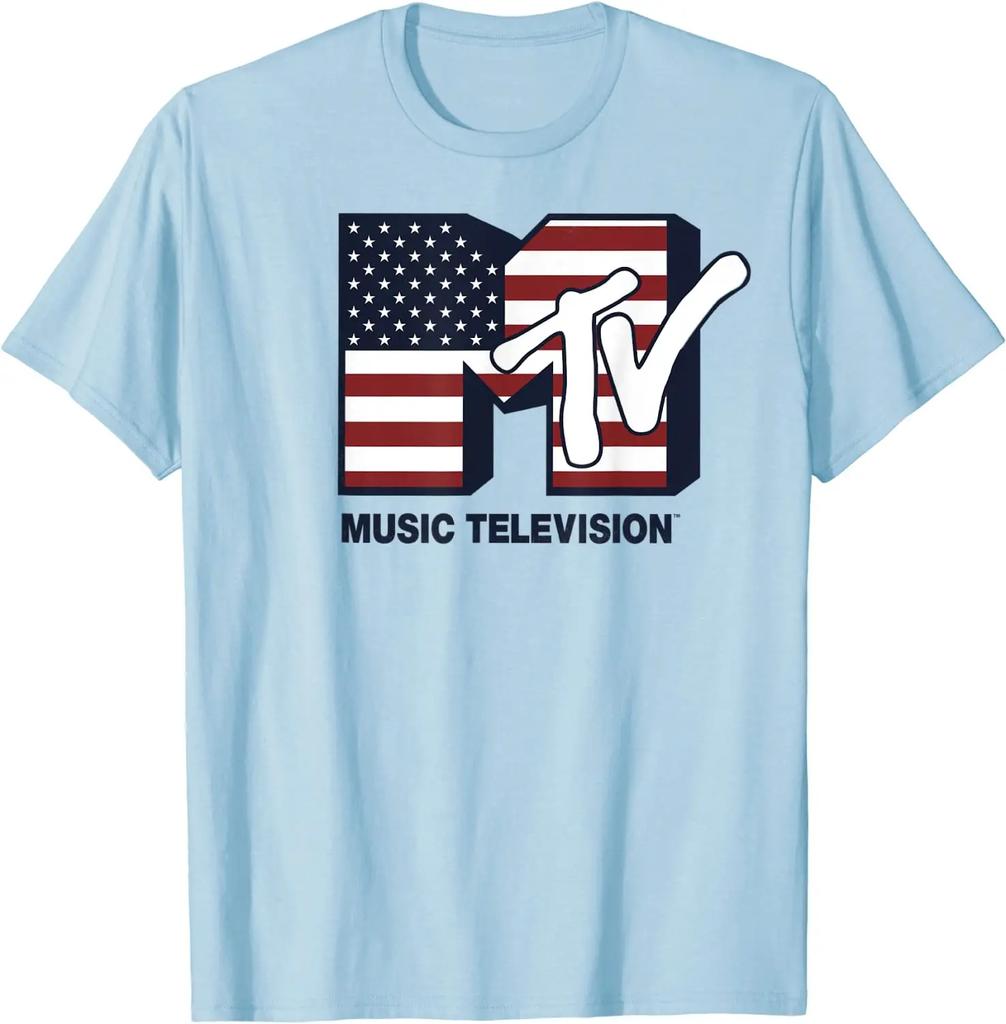MTV Logo American Flag Graphic T-Shirt