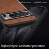For Google Pixel 8 Pro Back Cover Retro PU Leather Coated TPU+PC Hybrid Protective Phone Case