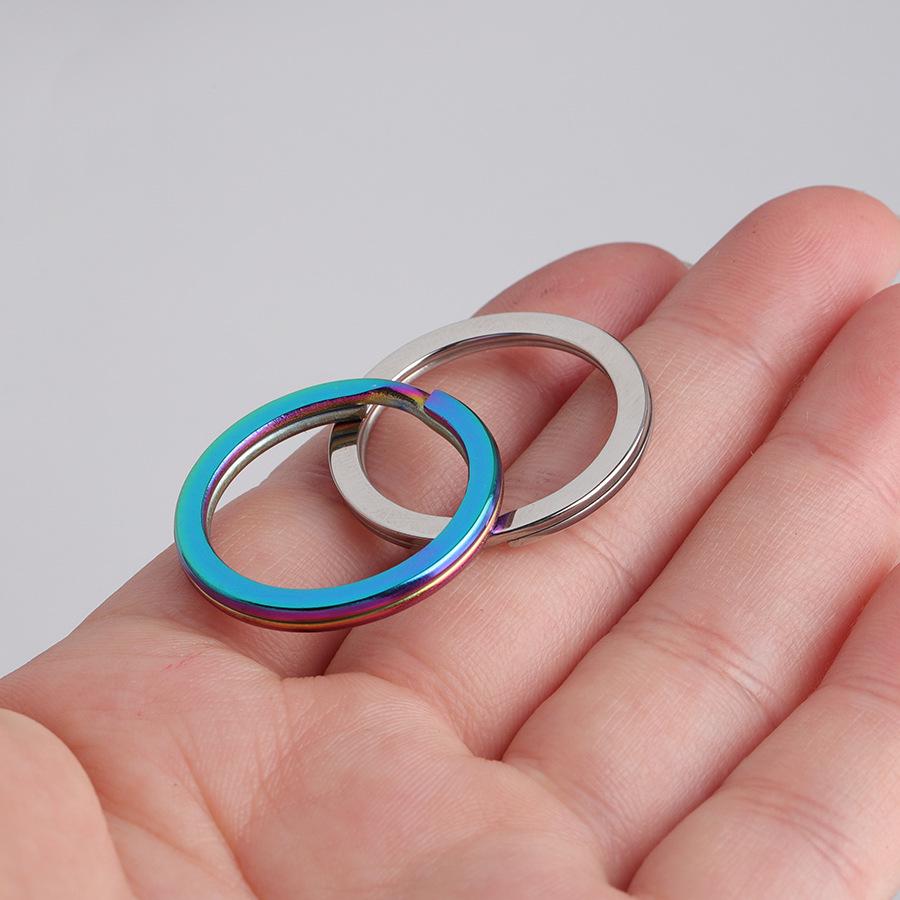 Mirror Stainless Steel Key Ring Set: 2.5x25mm & 2.5x30mm Flat Rings, DIY Accessories